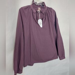 NWT A Shirt Thing Penelope Plum Color Blouse. Size M.